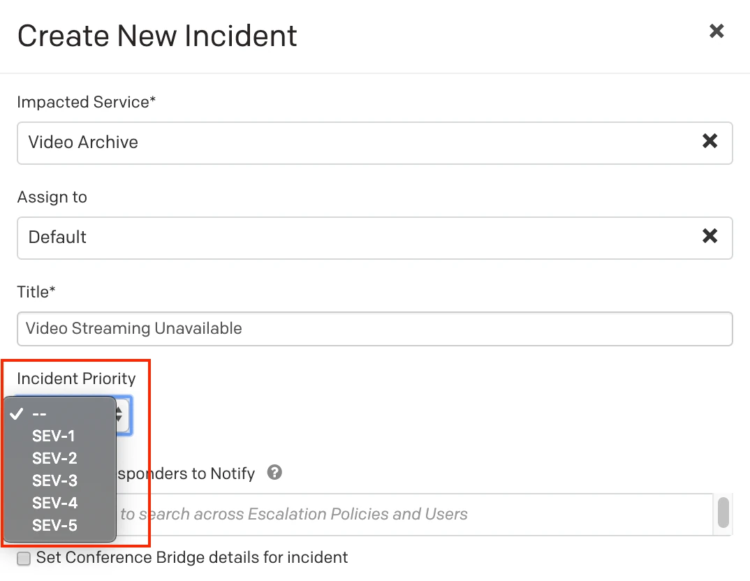 Set priority at incident creation Set priority at incident creation