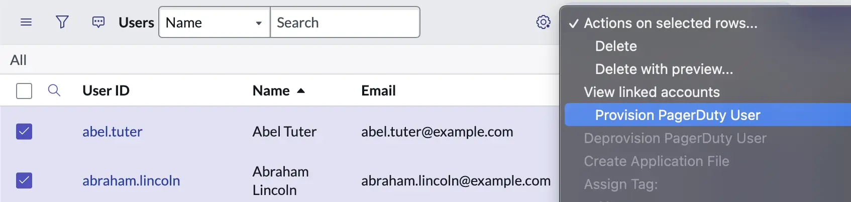 Provisioning multiple users