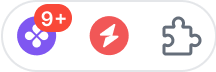 Apps dock with notifications and pinned apps