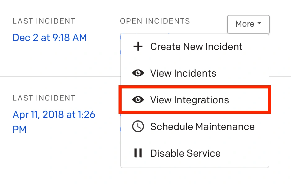 image2.png A screenshot of the PagerDuty web app showing how to view integrations in the Service Directory