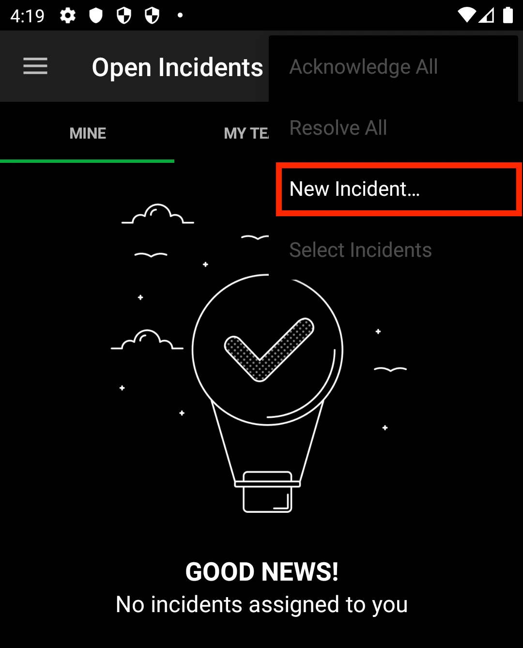 Priority in the mobile app Priority in the mobile app